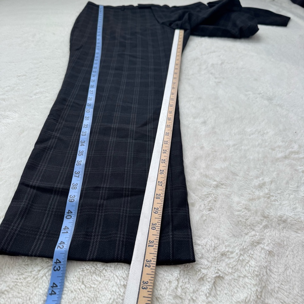 Banana Republic Pants Men’s 38x32 Black Check Slim Fit 100% Wool Career NEW - Picture 7 of 7